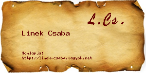Linek Csaba névjegykártya